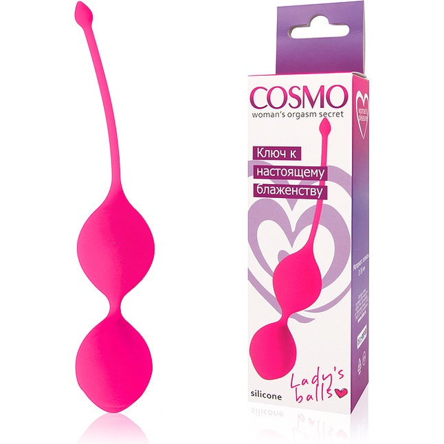 Розовые вагинальные шарики Cosmo с хвостиком. Фотография 2.