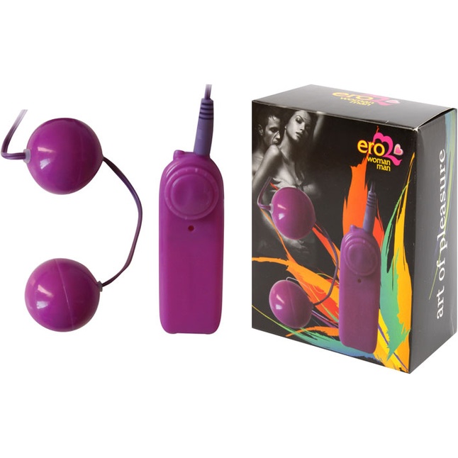 Вагинальные шарики с вибрацией фиолетового цвета - EROWOMAN-EROMAN. Фотография 2.