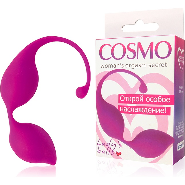 Ярко-розовые фигурные вагинальные шарики Cosmo - COSMO. Фотография 2.
