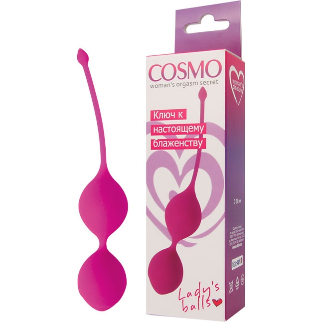 Ярко-розовые вагинальные шарики Cosmo. Фотография 2.