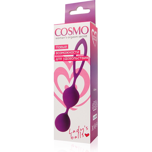Фиолетовые двойные вагинальные шарики Cosmo. Фотография 3.