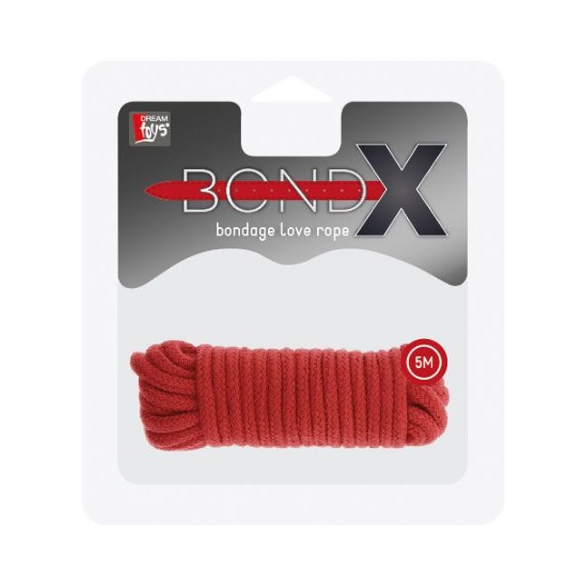 Красная веревка для связывания BONDX LOVE ROPE - 5 м - BondX. Фотография 2.