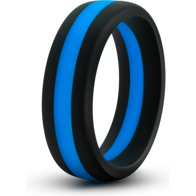Черно-синее эрекционное кольцо Silicone Go Pro Cock Ring - Performance