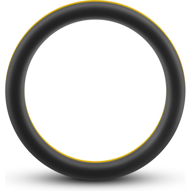 Черно-желтое силиконовое эрекционное кольцо Silicone Go Pro Cock Ring - Performance. Фотография 2.