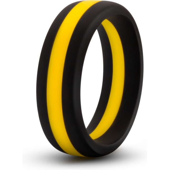 Черно-желтое силиконовое эрекционное кольцо Silicone Go Pro Cock Ring - Performance