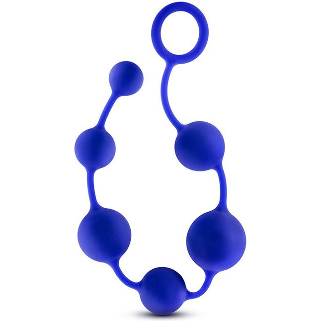Синяя анальная цепочка 16 Inch Silicone Anal Beads - 40,6 см - Performance