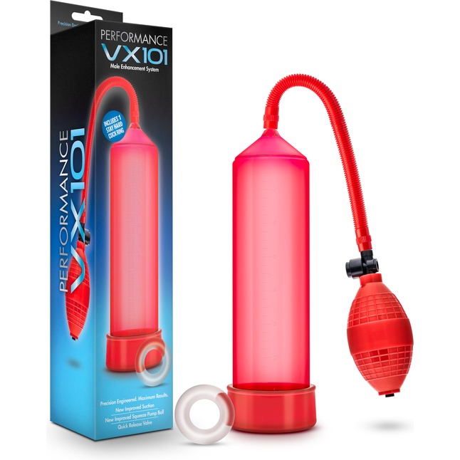 Красная вакуумная помпа VX101 Male Enhancement Pump - Performance. Фотография 4.