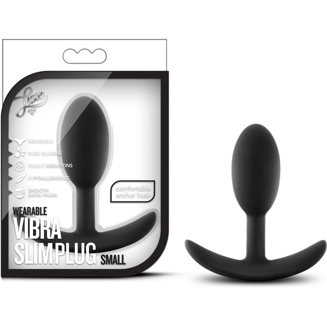 Черная анальная пробка Wearable Vibra Slim Plug Small - 8,9 см. - Luxe. Фотография 6.
