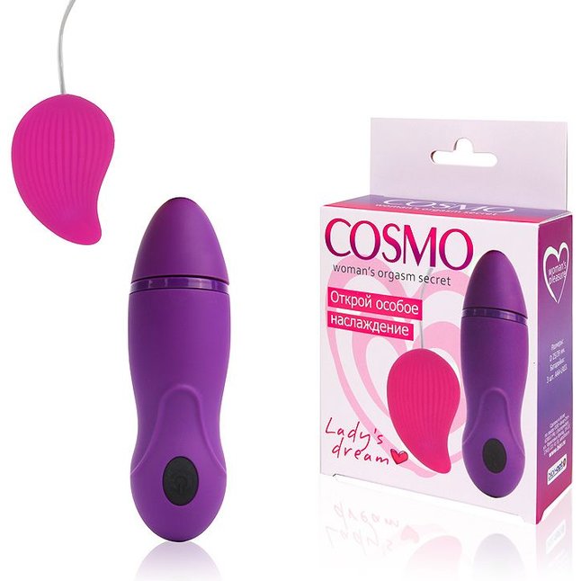 Розовый вибромассажер Cosmo с пультом управления вибрацией - COSMO