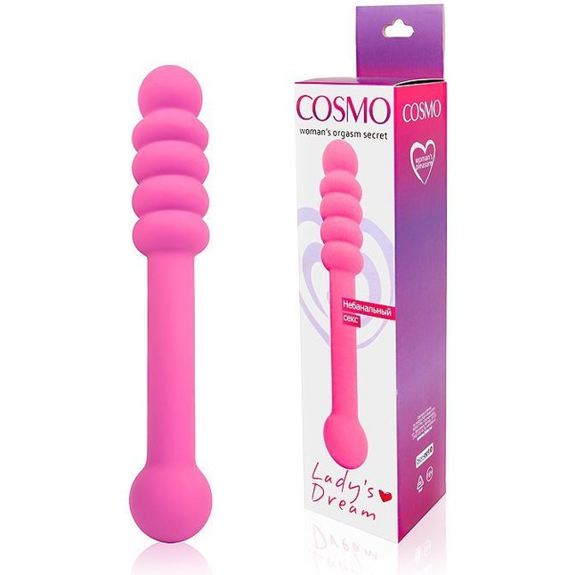 Розовый фаллоимитатор Cosmo - 20 см - COSMO. Фотография 2.