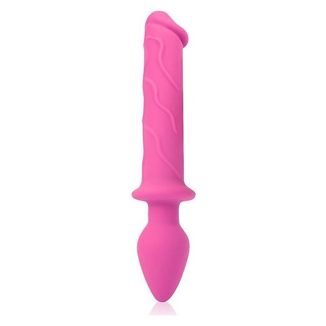 Двусторонний вагинально-анальный стимулятор розового цвета - 23 см - COSMO