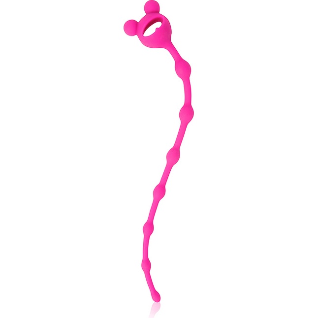 Розовая анальная цепочка-елочка - 23 см