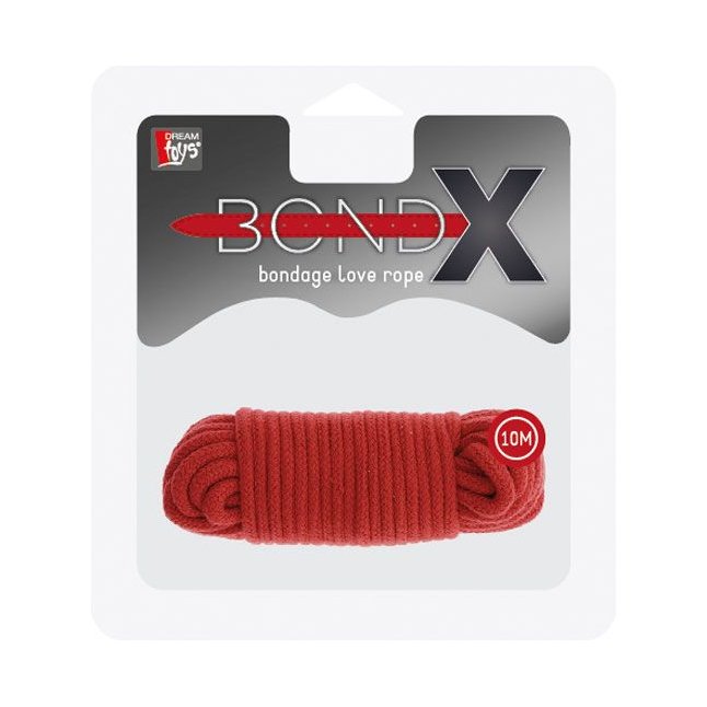 Красная веревка для связывания BONDX LOVE ROPE - 10 м - BondX. Фотография 2.