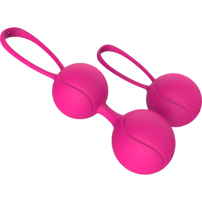 Набор розовых вагинальных шариков PLEASURE BALLS EGGS DUO BALL SET - Good Vibes. Фотография 3.