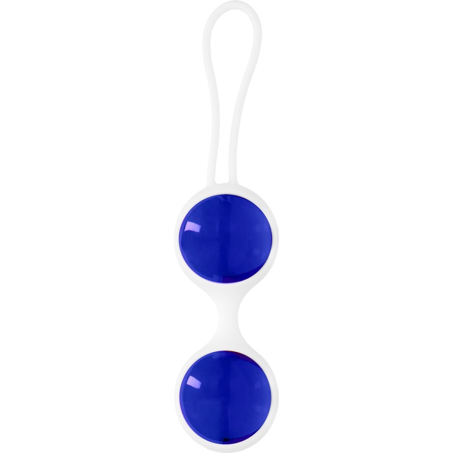 Синие стеклянные вагинальные шарики Ben Wa Large в белой оболочке - Chrystalino. Фотография 2.