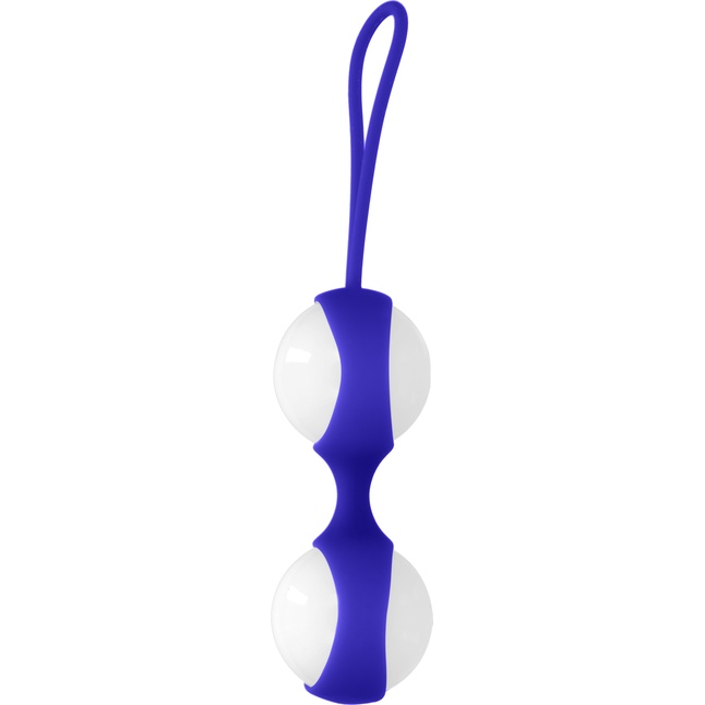 Белые стеклянные вагинальные шарики Ben Wa Large в синей оболочке - Chrystalino. Фотография 3.