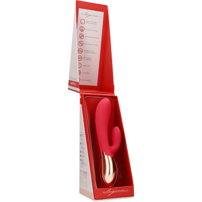 Красный вибратор Exquisite с подогревом - 20,5 см - Elegance. Фотография 6.