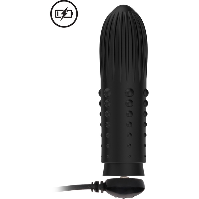 Черная вибропуля Turbo Rechargeable Bullet Lush - 9,8 см - Elegance. Фотография 6.