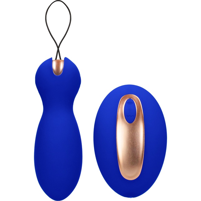 Синие вагинальные шарики Purity с пультом ДУ - Elegance