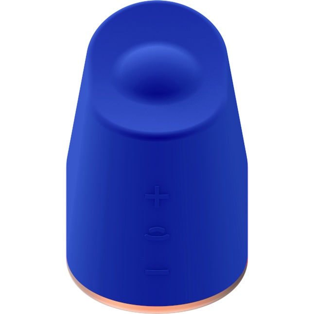 Синий клиторальный стимулятор Dazzling с вибрацией и ротацией - 6,7 см - Elegance. Фотография 2.