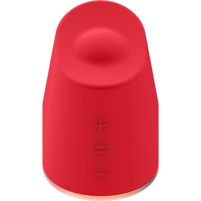 Красный клиторальный стимулятор Dazzling с вибрацией и ротацией - 6,7 см - Elegance. Фотография 2.