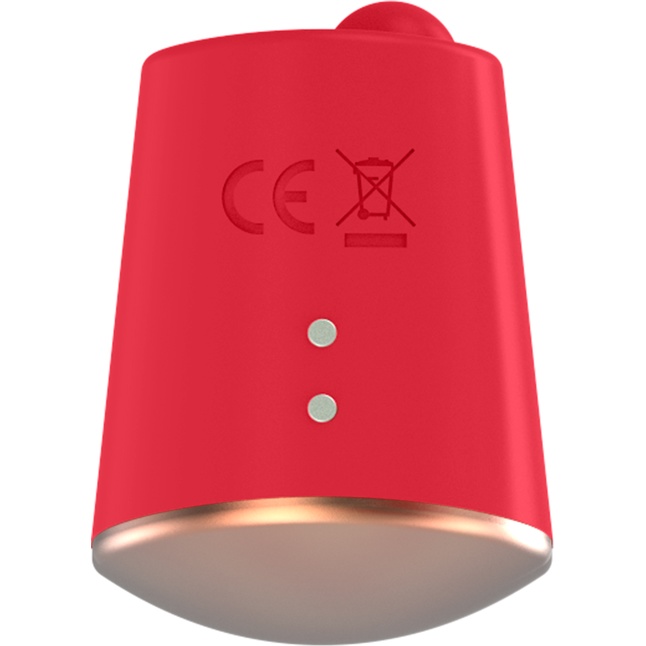 Красный клиторальный стимулятор Dazzling с вибрацией и ротацией - 6,7 см - Elegance. Фотография 3.