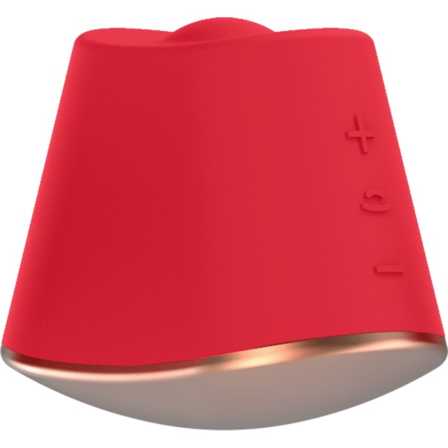 Красный клиторальный стимулятор Dazzling с вибрацией и ротацией - 6,7 см - Elegance
