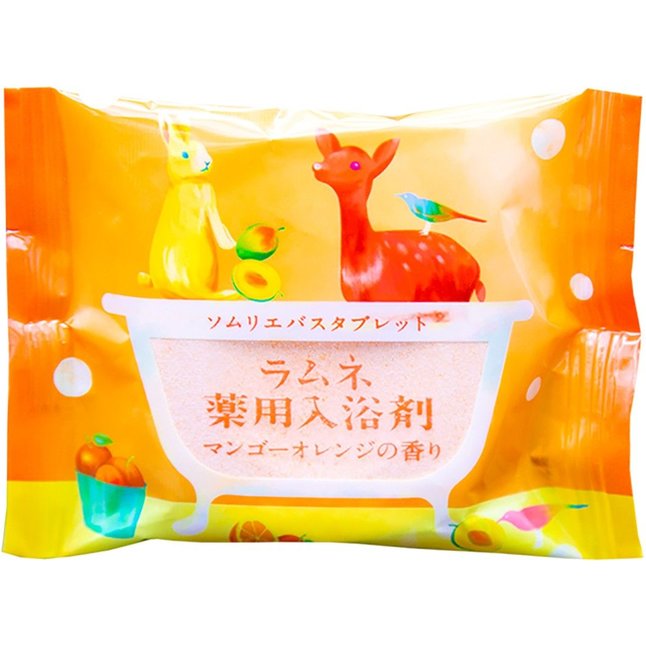 Расслабляющая соль-таблетка для ванны с ароматом манго и апельсина - 40 гр