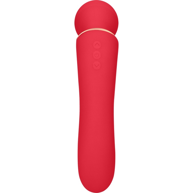 Красный двусторонний вибратор Charm - 18 см - Elegance. Фотография 4.