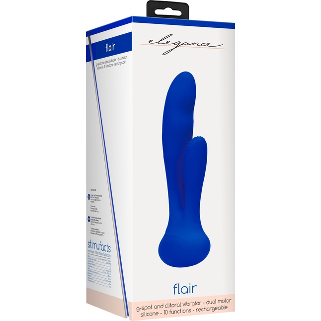 Синий вибратор G-Spot and Clitoral Vibrator Flair - 17,5 см - Elegance. Фотография 10.