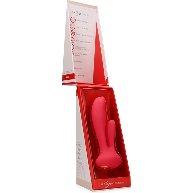 Красный вибратор G-Spot and Clitoral Vibrator Flair - 17,5 см - Elegance. Фотография 7.