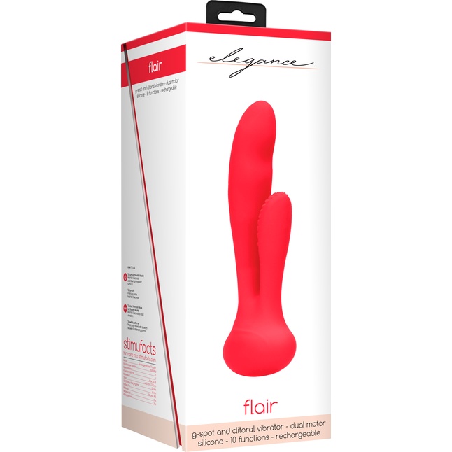 Красный вибратор G-Spot and Clitoral Vibrator Flair - 17,5 см - Elegance. Фотография 10.