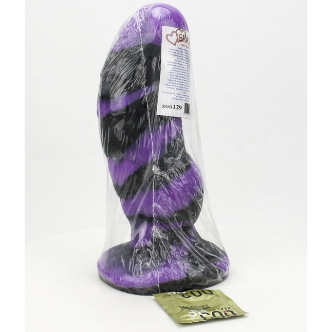 Черно-фиолетовый фаллоимитатор Мартин medium - 24,5 см. Фотография 2.