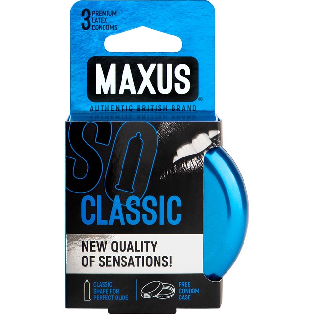 Классические презервативы в железном кейсе MAXUS Classic - 3 шт
