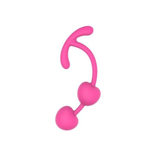 Розовые силиконовые вагинальные шарики с ограничителем - SWEET TOYS