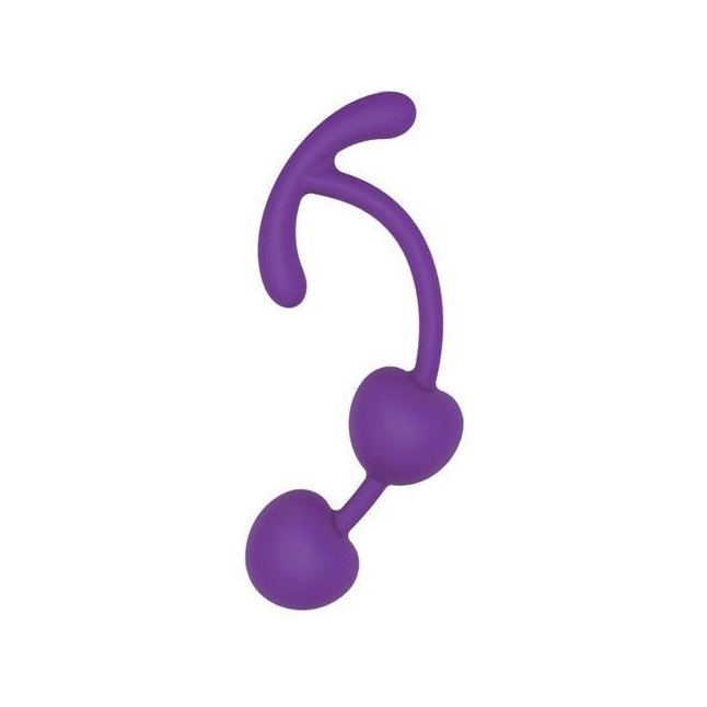 Фиолетовые силиконовые вагинальные шарики с ограничителем - SWEET TOYS
