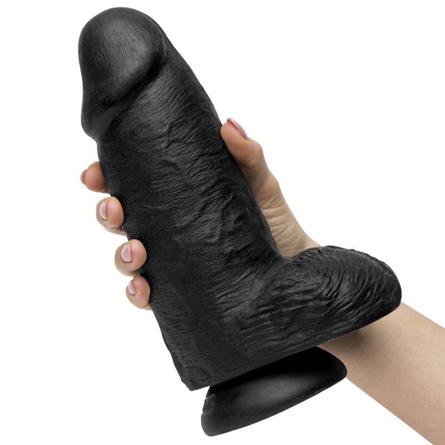 Черный фаллоимитатор на присоске Chubby - 22,9 см - King Cock. Фотография 4.