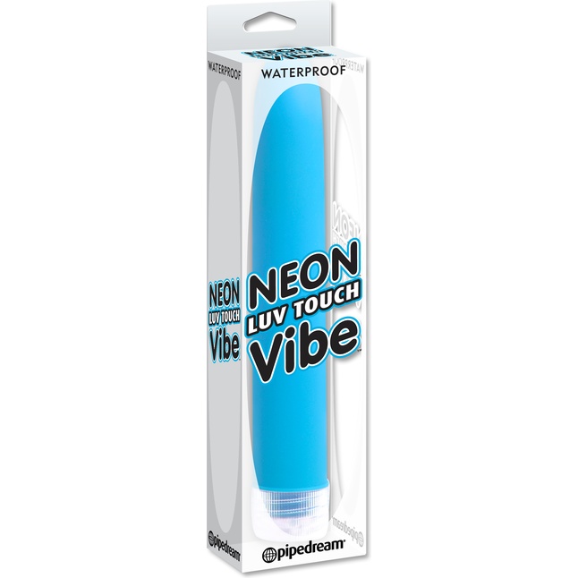 Неоново-голубой вибратор Neon Luv Touch Vibe - 17 см - Neon Luv Touch. Фотография 5.