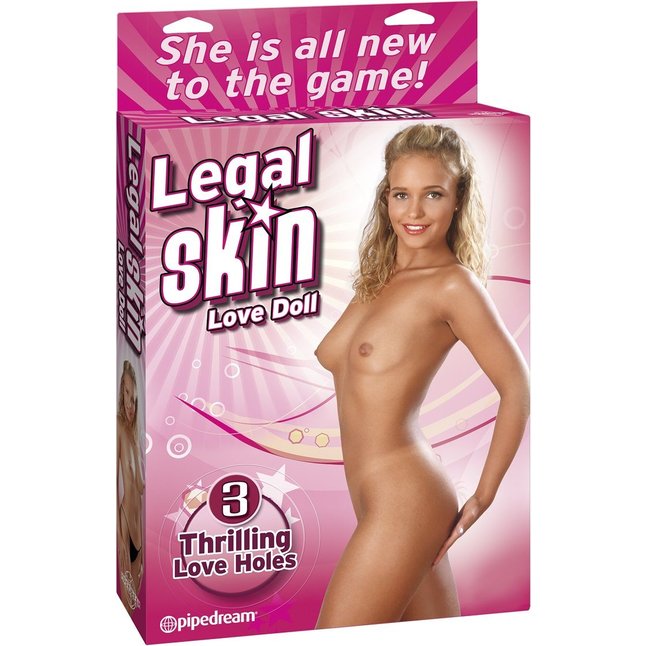 Надувная кукла Legal Skin Love Doll с 3 любовными отверстиями - Pipedream Products