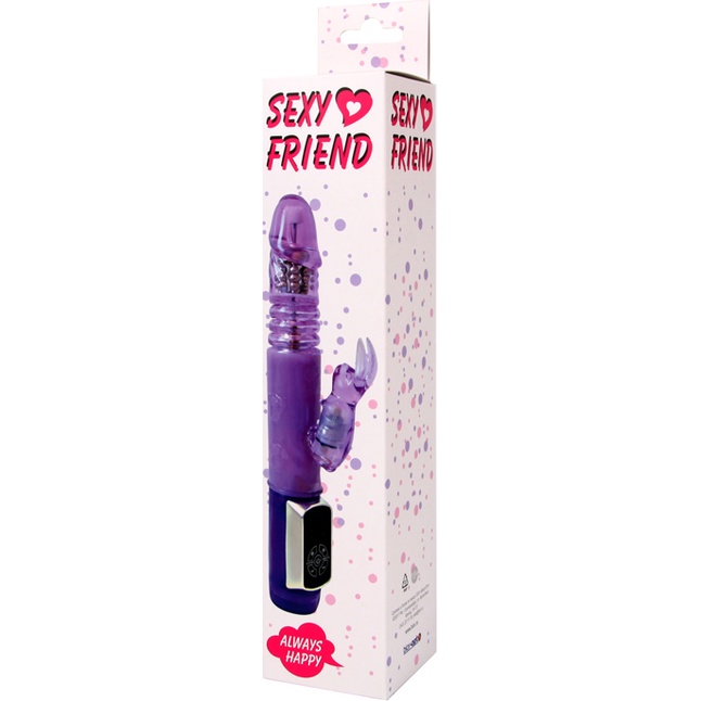 Фиолетовый вибратор-ротатор Always Happy - 24 см - SEXY FRIEND. Фотография 3.