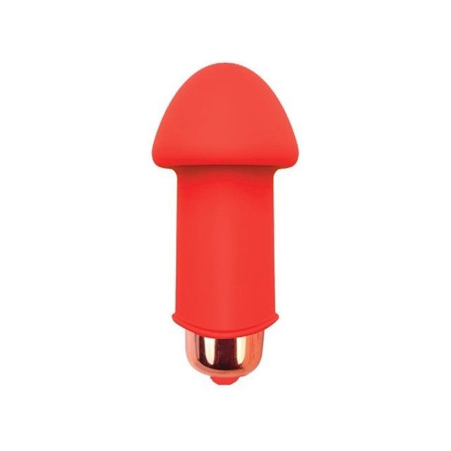 Красный силиконовый вибромассажер Sweet Toys - 5 см - SWEET TOYS