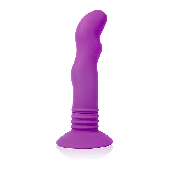 Фиолетовый вибромассажер Cosmo на присоске - 12 см