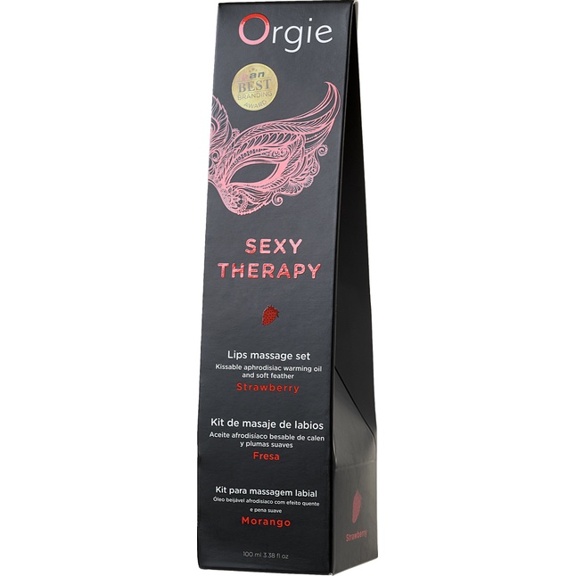 Массажное масло Orgie Lips Massage со вкусом клубники - 100 мл. Фотография 5.
