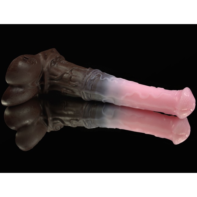 Черно-розовый фаллоимитатор Мустанг large - 43,5 см. Фотография 4.