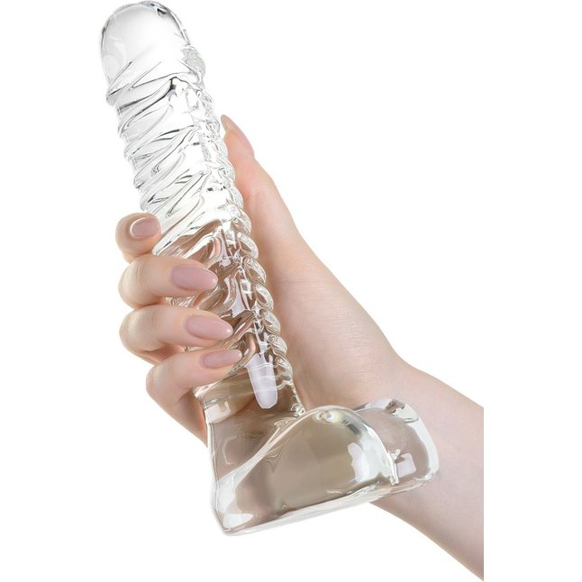 Стеклянный прозрачный фаллоимитатор Sexus Glass - 21 см - Sexus Glass. Фотография 6.