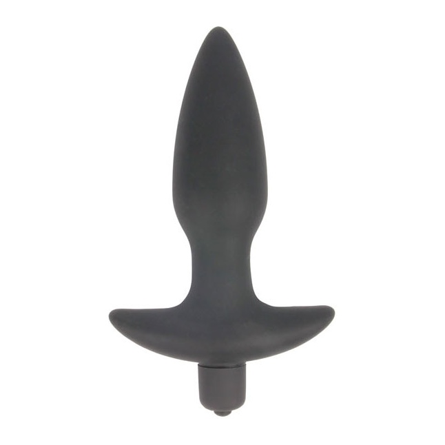 Черная коническая анальная вибровтулка Erokay - 11 см