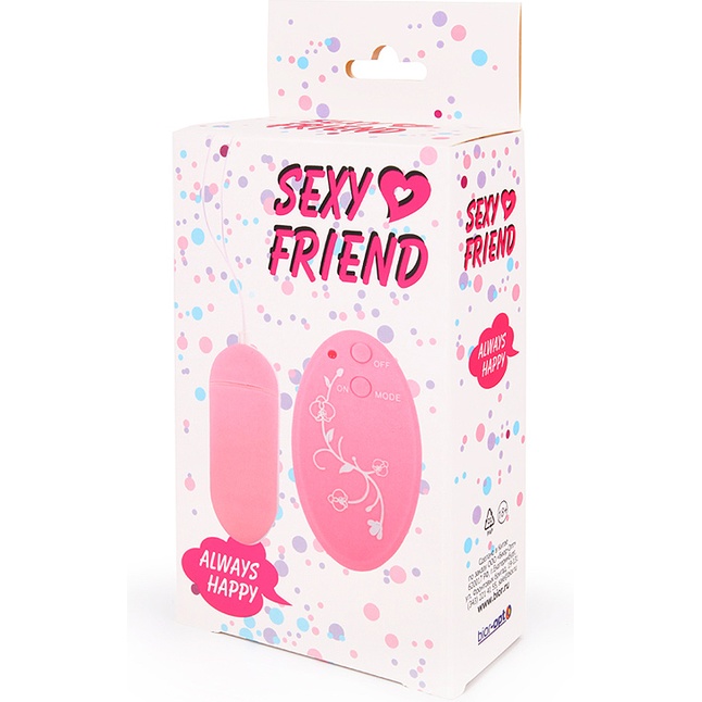Розовое виброяйцо Sexy Friend с 10 режимами вибрации. Фотография 3.
