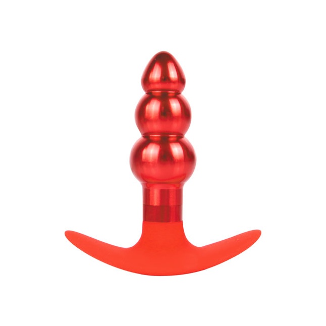 Анальная втулка красного цвета - 9,6 см - IRON LOVE