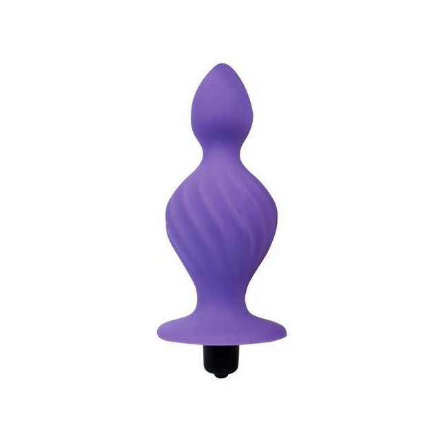 Фиолетовая анальная вибровтулка конической формы - 10 см - SWEET TOYS