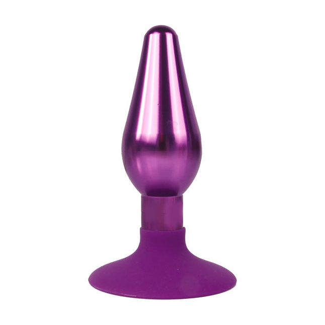 Фиолетовая конусовидная анальная пробка - 10 см - IRON LOVE
